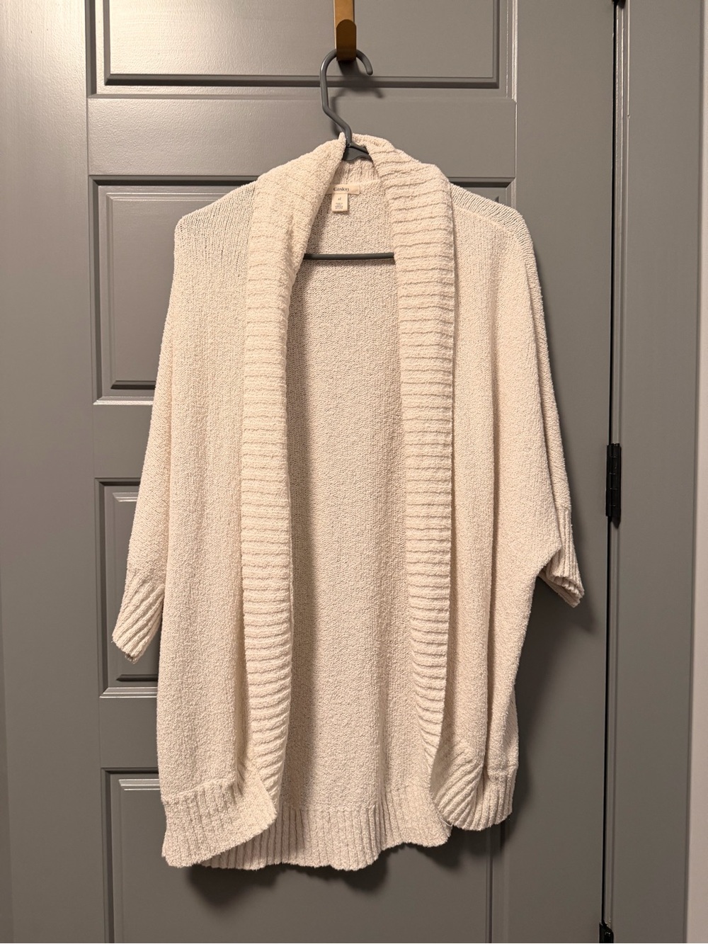 Caslon Cream Open-Front Shawl Collar Cardigan XL